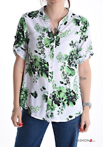 Chemise manches courtes à Imprimé Floral à boutons