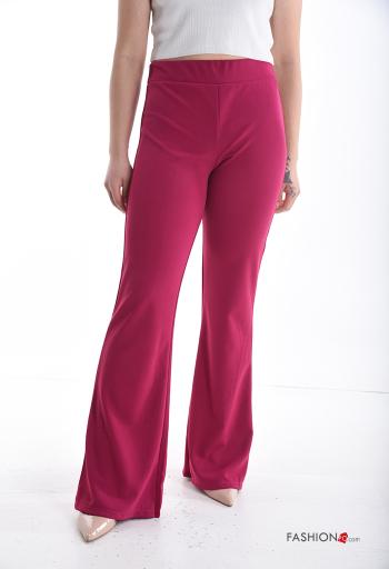 Pantalone a zampa vita alta con elastico - ph 1