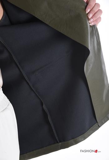 Blazer faux cuir manches longues à boutons sans doublure - ph 6