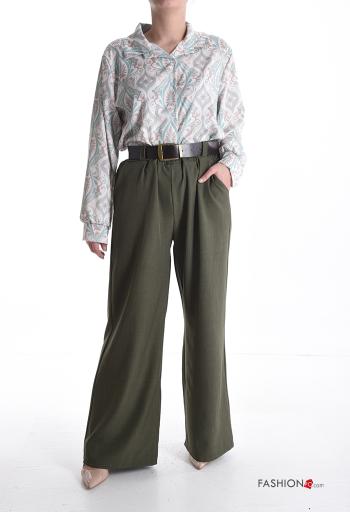 Pantalone wide leg con elastico con cintura con tasche - ph 5