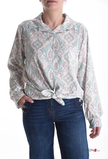 Camicia maniche lunghe con colletto Fantasia mista con bottoni