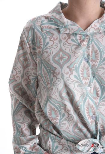 Camicia maniche lunghe con colletto Fantasia mista con bottoni - ph 4