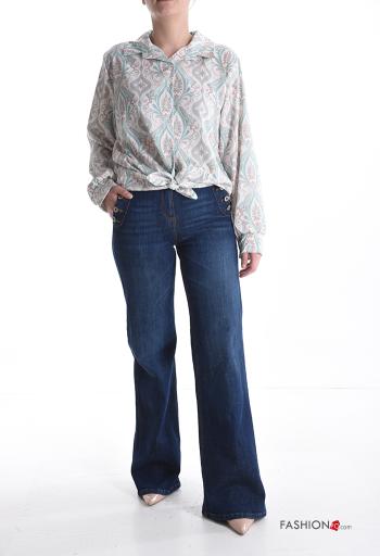 Camicia maniche lunghe con colletto Fantasia mista con bottoni - ph 5