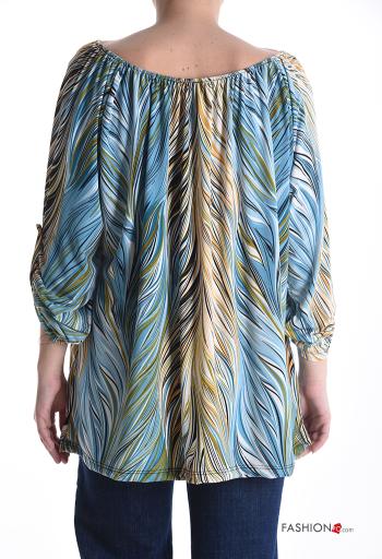 Blusa Fantasia astratta con elastico scollo alla bardot - ph 2