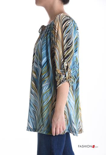 Blusa Fantasia astratta con elastico scollo alla bardot - ph 3