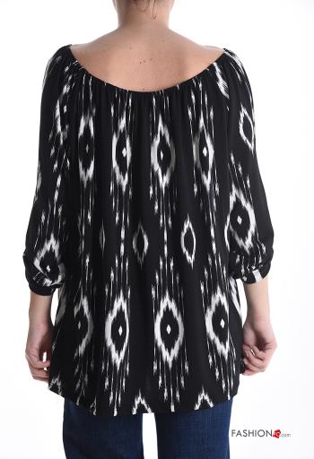 Blusa Padrão abstrato com elástico decote ombro a ombro - ph 2