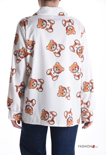 Camicia con colletto Teddy Bear maniche lunghe Fantasia oggetti con bottoni - ph 2