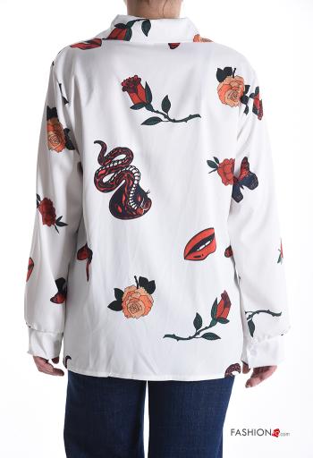 Chemise manches longues à collet Imprimé mixte à boutons - ph 2