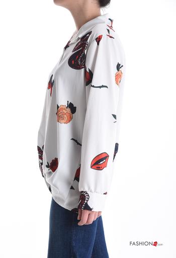 Chemise manches longues à collet Imprimé mixte à boutons - ph 3