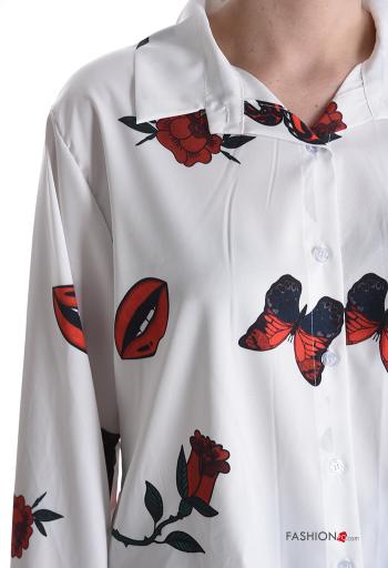 Chemise manches longues à collet Imprimé mixte à boutons - ph 4