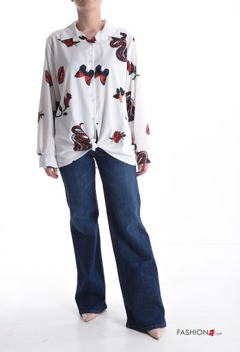 Chemise manches longues à collet Imprimé mixte à boutons - ph 5