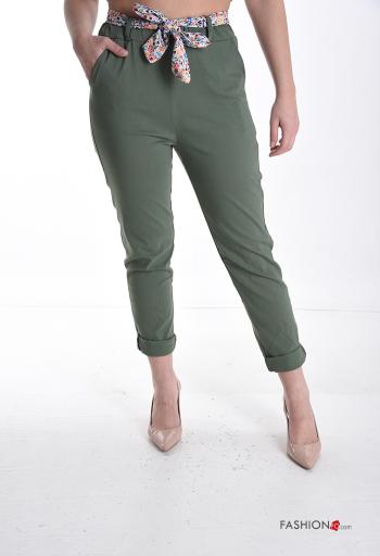 Pantalone skinny con elastico con tasche con cintura in stoffa - ph 1