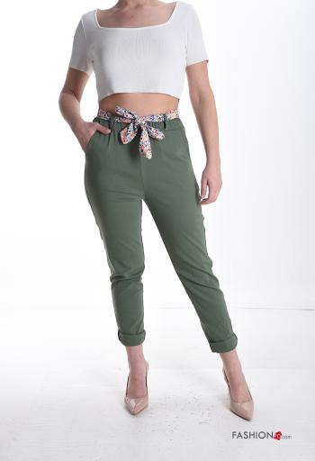 Pantalone skinny con elastico con tasche con cintura in stoffa - ph 5