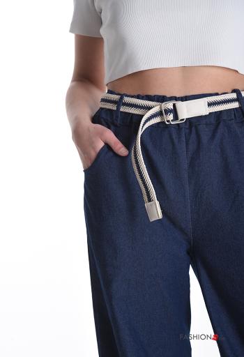 Pantalone in Cotone con cintura - ph 4
