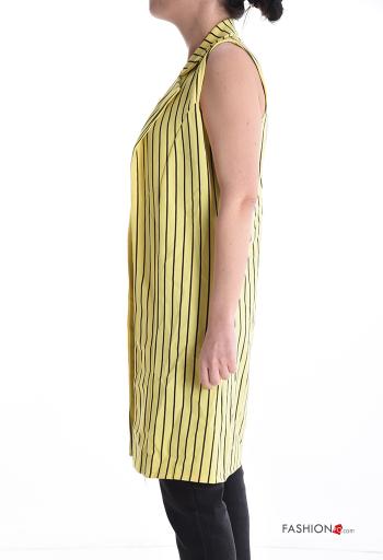 Colete pelo joelho com gola às riscas - ph 3