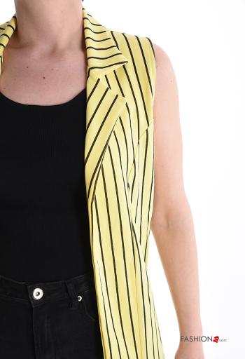 Colete pelo joelho com gola às riscas - ph 4