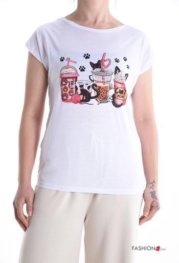 T-shirt maniche corte girocollo Fantasia animali - ph 1