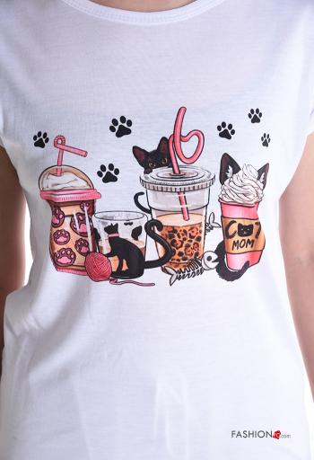 T-shirt maniche corte girocollo Fantasia animali - ph 4