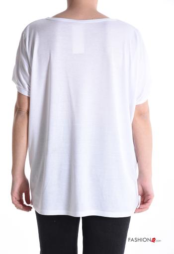 Tiere Muster kurze ärmel u-boot ausschnitt T-shirt - ph 2