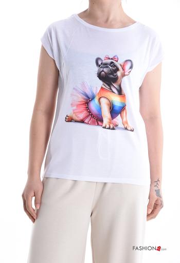 T-shirt maniche corte girocollo Fantasia animali - ph 1