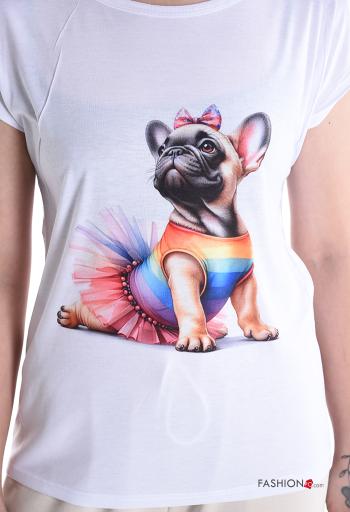 T-shirt maniche corte girocollo Fantasia animali - ph 4