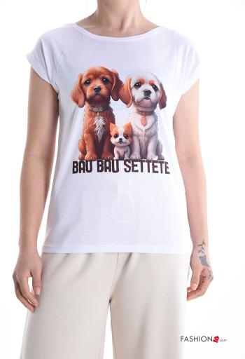 T-shirt maniche corte girocollo Fantasia animali