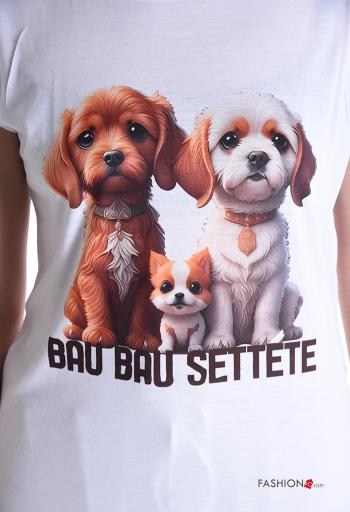 T-shirt maniche corte girocollo Fantasia animali - ph 4