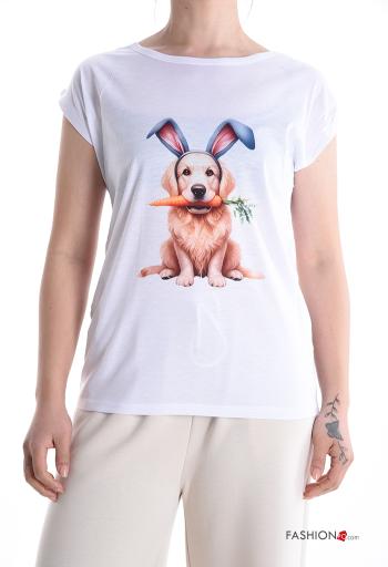 T-shirt maniche corte girocollo Fantasia animali - ph 1