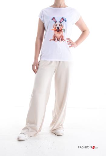 T-shirt maniche corte girocollo Fantasia animali - ph 5