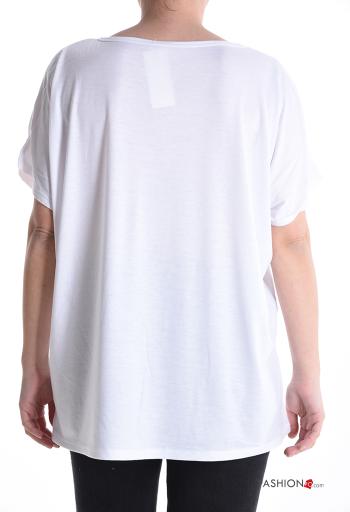 Tiere Muster kurze ärmel u-boot ausschnitt T-shirt - ph 2