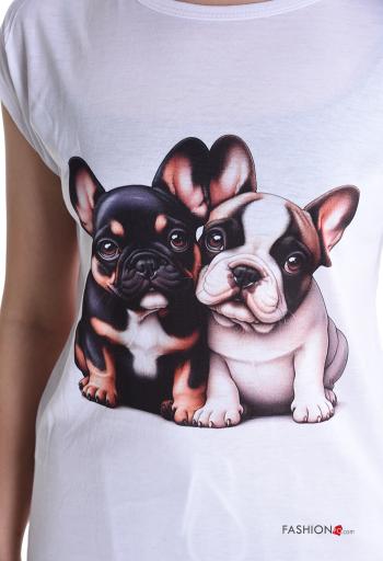 T-shirt maniche corte girocollo Fantasia animali - ph 4