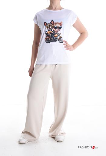 T-shirt maniche corte girocollo Fantasia animali - ph 5