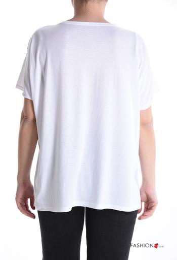 Tiere Muster kurze ärmel u-boot ausschnitt T-shirt - ph 2