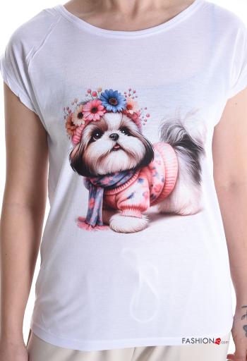 T-shirt maniche corte girocollo Fantasia animali - ph 4