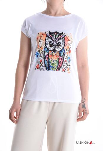T-shirt maniche corte girocollo Fantasia animali