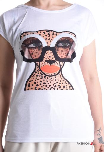 T-shirt maniche corte girocollo Fantasia animali - ph 4