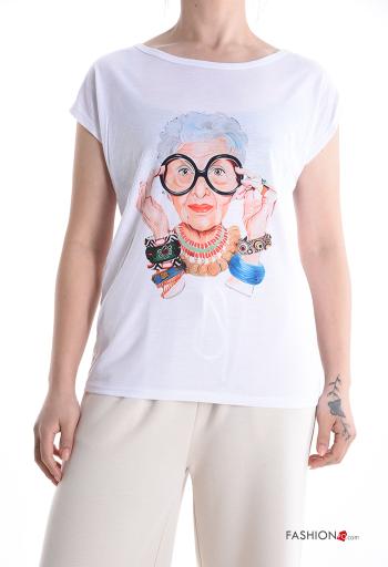 T-shirt manches courtes col rond imprimé