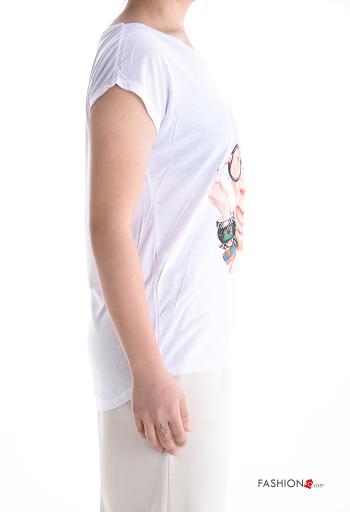 T-shirt manches courtes col rond imprimé - ph 3