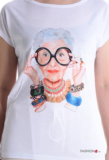 T-shirt manches courtes col rond imprimé - ph 4