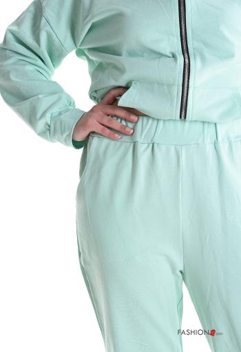 Tuta sportiva in Cotone maniche lunghe con elastico con tasche con zip - ph 4