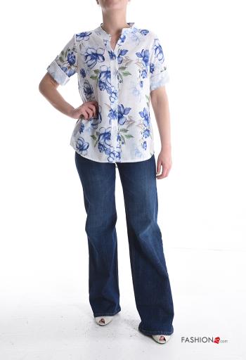 Camicia maniche corte Fantasia floreale con bottoni - ph 5