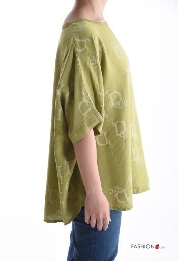Blusa manga corta extra grande cuello redondo Patrones de escritura - ph 3