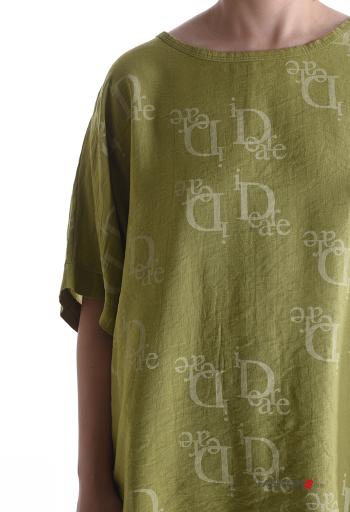 Blusa manga corta extra grande cuello redondo Patrones de escritura - ph 4