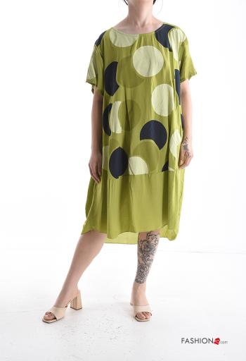 Abito girocollo oversize maniche corte Fantasia pois