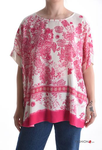 Blouse manches courtes col rond Imprimé abstrait - ph 1