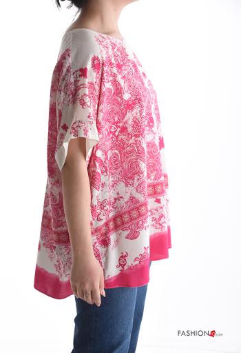 Blouse manches courtes col rond Imprimé abstrait - ph 3
