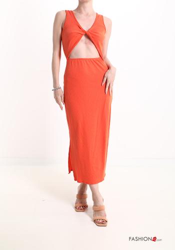 Cotton Sleeveless Dress with v-neck