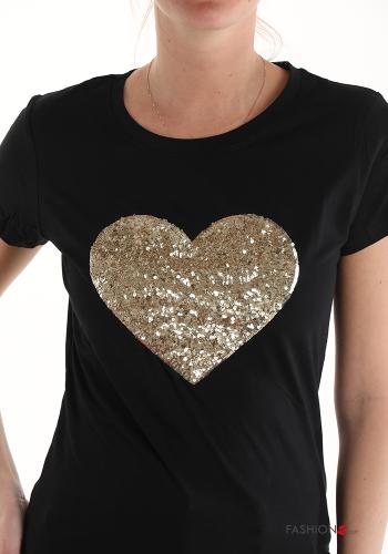 Cotton T-shirt with sequins - ph 4