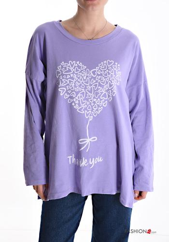 heart motif Cotton Sweatshirt - ph 1