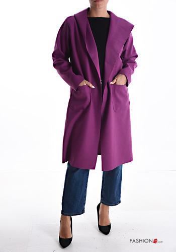 Casaco comprido com bolsos com capuz sem forro - ph 1